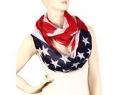 USA American Flag Infinity Scarf Lightweight Navy Red White