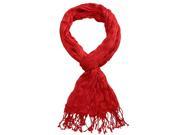 Falari All Seasons Soft Crinkle Scarf Solid Color Red