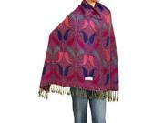 Falari Women s Woven Pashmina Shawl Wrap Scarf 80 x 27 Hot Pink Blue