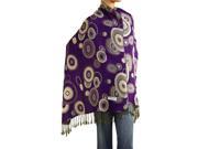 Falari Women s Multi Circle Woven Pashmina Shawl Wrap Scarf 80 x 27 Purple