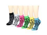12 Pack Women s Ankle Socks Assorted Colors Size 9 11 Leopard Skin Printed