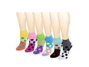 12 Pack Women s Ankle Socks Assorted Colors Size 9 11 Polka Dot Assorted