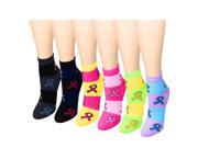 Ribbon Symbol 12 Pack Women s Socks Assorted Colors Size 9 11