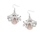 Falari Natural Stone Octopus Shaped Earring Rose Quartz