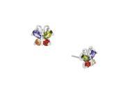 Falari Cubic Zirconia Crystal Butterfly Shaped Earring Multicolor