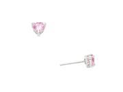 Falari Cubic Zirconia Crystal Heart Shaped Earring Pink