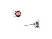 Falari Cubic Zirconia Crystal Dolphin Shaped Earring Red