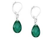 Falari Glass Crystal Tear Drop Shaped Earring Emerald