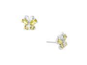 Falari Cubic Zirconia Crystal Butterfly Shaped Earring Yellow