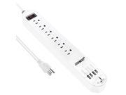 BESTEK 6 Outlet Surge Protector 6.6ft Cord with 7.5A 4 USB Ports