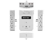Click to open expanded view BESTEK 6 Outlet Wall Mount Surge Protector with 5.2A 4 USB Charging Station and Phone Charging Dock