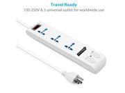BESTEK 3 Universal Outlets Surge Protector Power Strip with 5.2A 4 USB Charging Ports