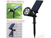 Solar Lights Solar Powered Spotlight 2 in 1 Adjustable 4 LED In Ground Light Landscape Wall Light Waterproof Security Light for Outdoor Yard Garden Lawn Auto