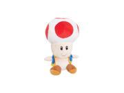 Mario Bro 7 inch Mushroom Toad Plush Doll Red
