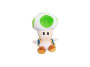 Mario Bro 7 inch Mushroom Toad Plush Doll Green
