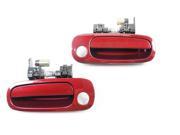 98 02 Toyota Chevrolet Outside Door Handle Front Pair Corolla Prizm Burgandy Red 3M8 DS134 98 99 00 01 02