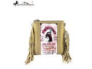RLC L062 Montana West 100% Real Leather Rodeo Collection Fringe Crossbody Tan