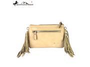 RLC L052 Montana West 100% Real Leather Rodeo Collection Fringe Clutch Tan