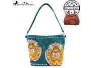 MW363G 916 Montana West Embroidered Collection Concealed Handbag Turquoise