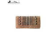 MW346 W008 Montana West Studs Collection Secretary Style Wallet Brown