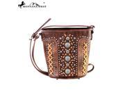 MW364 8287 Montana West Concho Collection Bucket Shaped Crossbody Brown