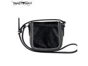 TR33 8287 Trinity Ranch Genuine Hair On Leather Collection Saddle Bag Black