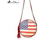 US13 118 Montana West American Pride Round Shaped Crossbody Red