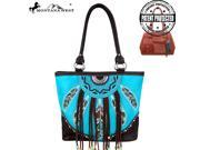 MW377G 8317 Montana West Fringe Collection Concealed Handgun Tote Bag Turquoise