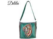 CLT 631I Delila 100% Genuine Leather Hand Embroidered Collection Turquoise