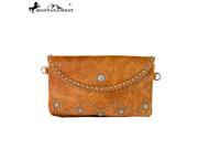 RLC L037 Montana West 100% Real Leather Clutch Brown