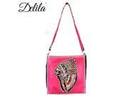 CLT 631I Delila 100% Genuine Leather Hand Embroidered Collection Hot Pink