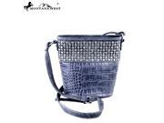 MW333 8287 Montana West Bling Bling Collection Bucket Shaped Crossbody Navy