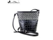 MW333 8287 Montana West Bling Bling Collection Bucket Shaped Crossbody Black