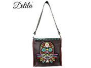 CLT 631S Delila 100% Genuine Leather Hand Embroidered Collection Coffee