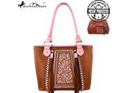 MW371G 8317 Montana West Embroidered Concealed Handgun Collection Tote Brown