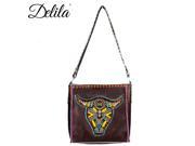 CLT 631L Delila 100% Genuine Leather Hand Embroidered Collection Coffee