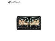 MW342 W010 Montana West Concho Collection Secretary Style Wallet Black