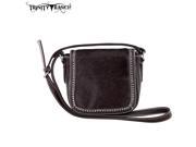 TR33 8287 Trinity Ranch Genuine Hair On Leather Collection Saddle Bag Coffee