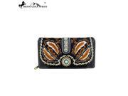 MW395 W010 Montana West Concho Collection Secretary Style Wallet Black