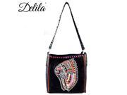 CLT 631I Delila 100% Genuine Leather Hand Embroidered Collection Black