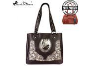 MW389D 8113 Montana West Horse Collection Dual Sided Concealed Handgun Tote Bag Coffee