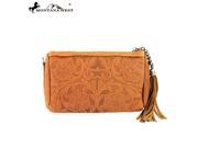RLC L040 Montana West 100% Real Leather Clutch Brown