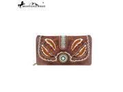 MW395 W010 Montana West Concho Collection Secretary Style Wallet Coffee