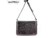 TR18 L8316 Montana West Trinity Ranch Tooled Design Collection Messenger Bag Black
