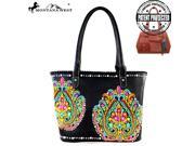 MW363G 8317 Montana West Embroidered Collection Concealed Handbag Black