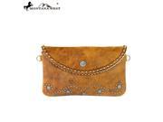 RLC L037 Montana West 100% Real Leather Clutch Tan