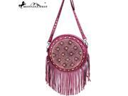 MW397 118 Montana West Fringe Collection Round Shaped Crossbody Red