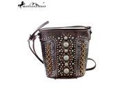 MW364 8287 Montana West Concho Collection Bucket Shaped Crossbody Coffee