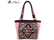 Montana West Scripture Bible Verse Collection Tote Burgundy