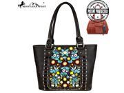 Montana West Embroidered Collection Concealed Handgun Trapezoid Tote Coffee